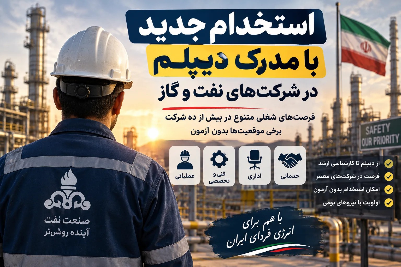 فرصت‌های شغلی گسترده در صنعت نفت و گاز؛ استخدام از دیپلم تا کارشناسی ارشد